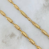 Cadena Rustica Barril Rayado 14.05gr / 60cm / 5mm Oro Amarillo