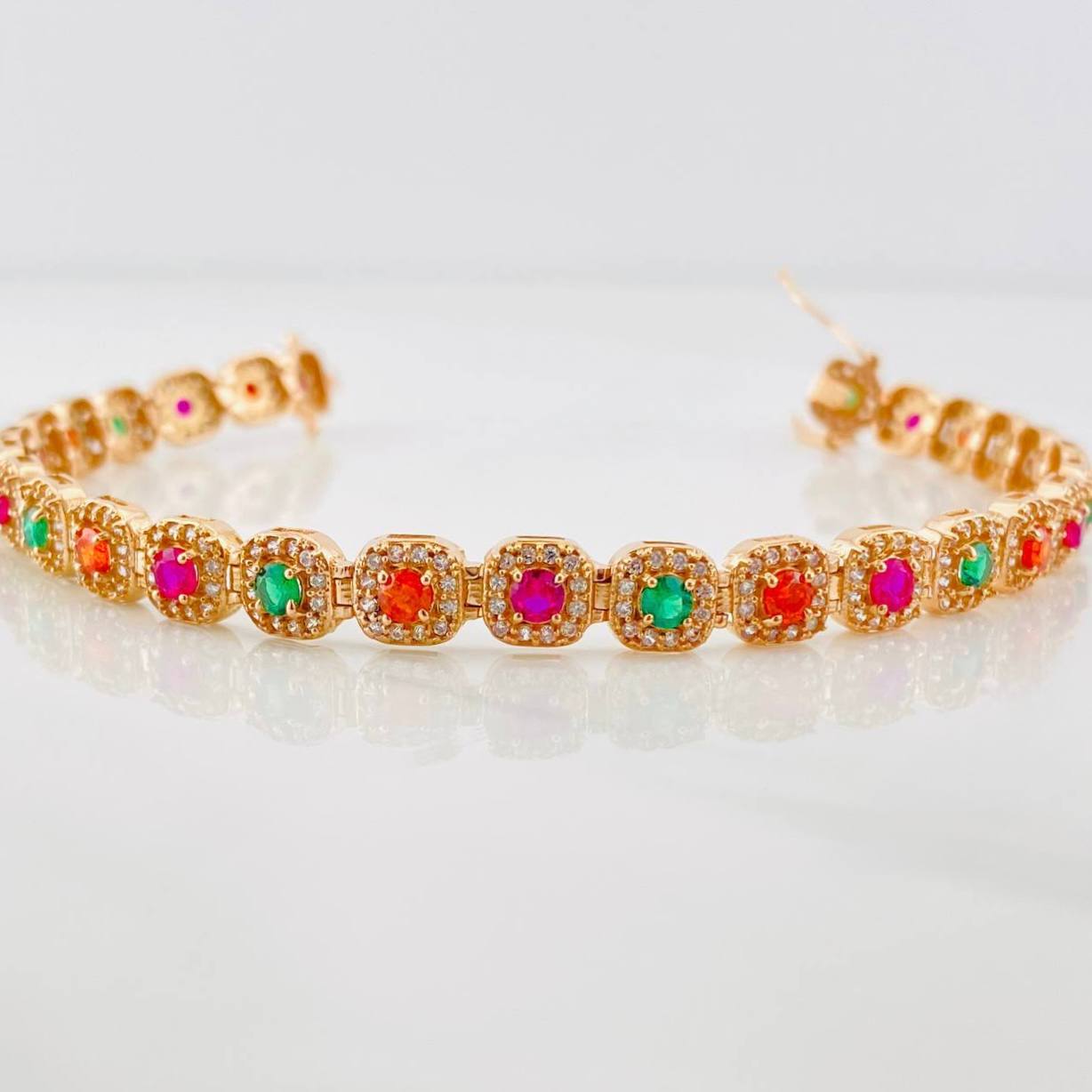 Pulso Tennis Halo 13.85g / 20cm / 6.14mm Oro Rosa 18K