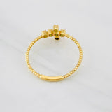 Anillo Cruz Esmeraldas 0.11pts 1.25g / T7 1/4 Oro Amarillo 18K