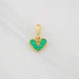 Dije Corazon Esmeraldas 0.28pts 0.65g / 1.05cm Oro Amarillo 18K