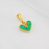 Dije Corazon Esmeraldas 0.28pts 0.65g / 1.05cm Oro Amarillo 18K