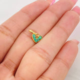 Dije Corazon Esmeraldas 0.28pts 0.65g / 1.05cm Oro Amarillo 18K