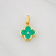Dije Flor Esmeraldas 0.45pts Diamante 0.02pts 0.9g / 1.05cm Oro Amarillo 18K