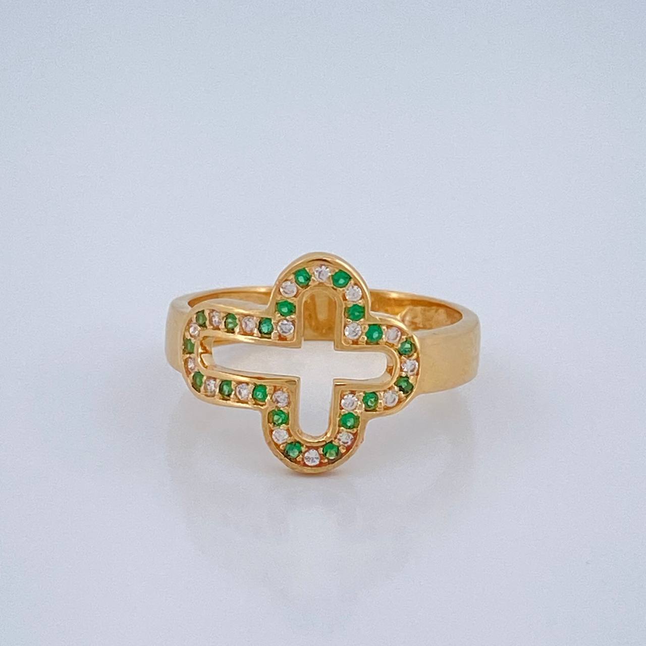 Anillo Cruz 3.4gr / T7 1/4 / Oro Amarillo 18K %