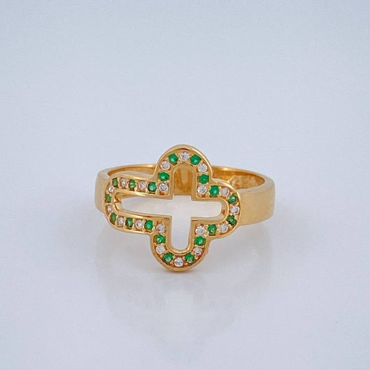 Anillo Cruz 3.4gr / T7 1/4 / Oro Amarillo 18K %