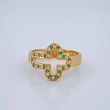 Anillo Cruz 3.4gr / T7 1/4 / Oro Amarillo 18K %