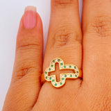 Anillo Cruz 3.4gr / T7 1/4 / Oro Amarillo 18K %