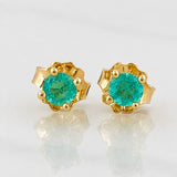 Topos Cuatro Garras Esmeraldas 20pts 0.85g / 3.34mm Oro Amarillo 18K