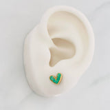 Topos Corazon Esmeraldas 0.56pts 1.4g / 6.35mm Oro Amarillo 18K