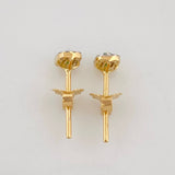 Topos Halo Cuadrado Esmeraldas 0.08pts Diamantes 0.14pts 1.05g / 4.17mm Oro Amarillo 18K