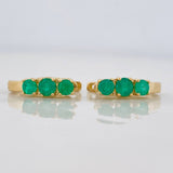 Candongas Omega Trio Esmeraldas 0.77pts 2.45g / 1.05cm Oro Amarillo 18K