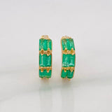 Candongas Carril Esmeraldas 0.41pts 1.45g / 1cm Oro Amarillo 18K