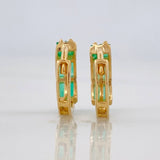 Candongas Carril Esmeraldas 0.41pts 1.45g / 1cm Oro Amarillo 18K