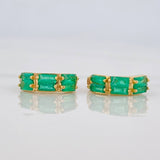 Candongas Carril Esmeraldas 0.41pts 1.45g / 1cm Oro Amarillo 18K