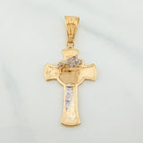 Dije Cruz Rostro Cristo 5.65 g / 4.5 cm Dos Oros Amarillo Blanco 18K