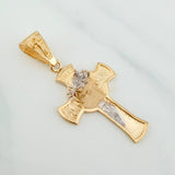 Dije Cruz Rostro Cristo 5.65 g / 4.5 cm Dos Oros Amarillo Blanco 18K