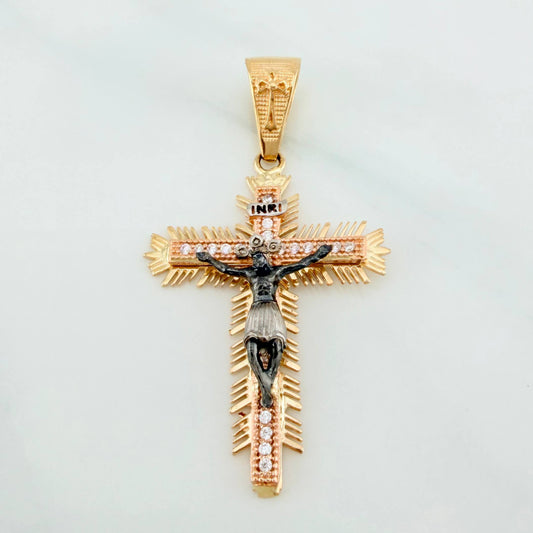 Dije Cruz Milagroso De Buga 5.65 g / 4.7 cm Tres Oros 18K