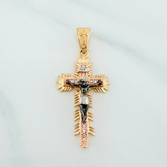 Dije Cruz Milagroso De Buga 4.25 g / 4 cm Tres Oros 18K