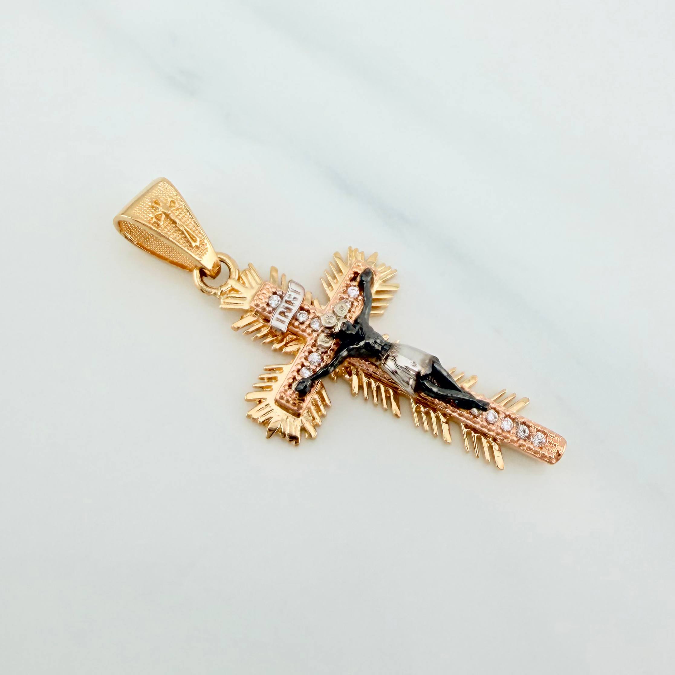 Dije Cruz Milagroso De Buga 4.25 g / 4 cm Tres Oros 18K