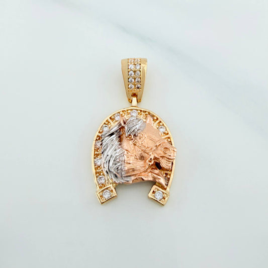 Dije Herradura Caballo 4.7 g / 2.7 cm Tres Oros 18K