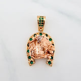 Dije Herradura Caballo 4.2 g / 2.7 cm Tres Oros 18K