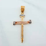 Dije Cruz Clavo 3.4 g / 4 cm Tres Oros 18K