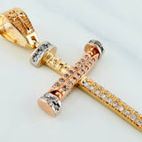 Dije Cruz Clavo 3.4 g / 4 cm Tres Oros 18K