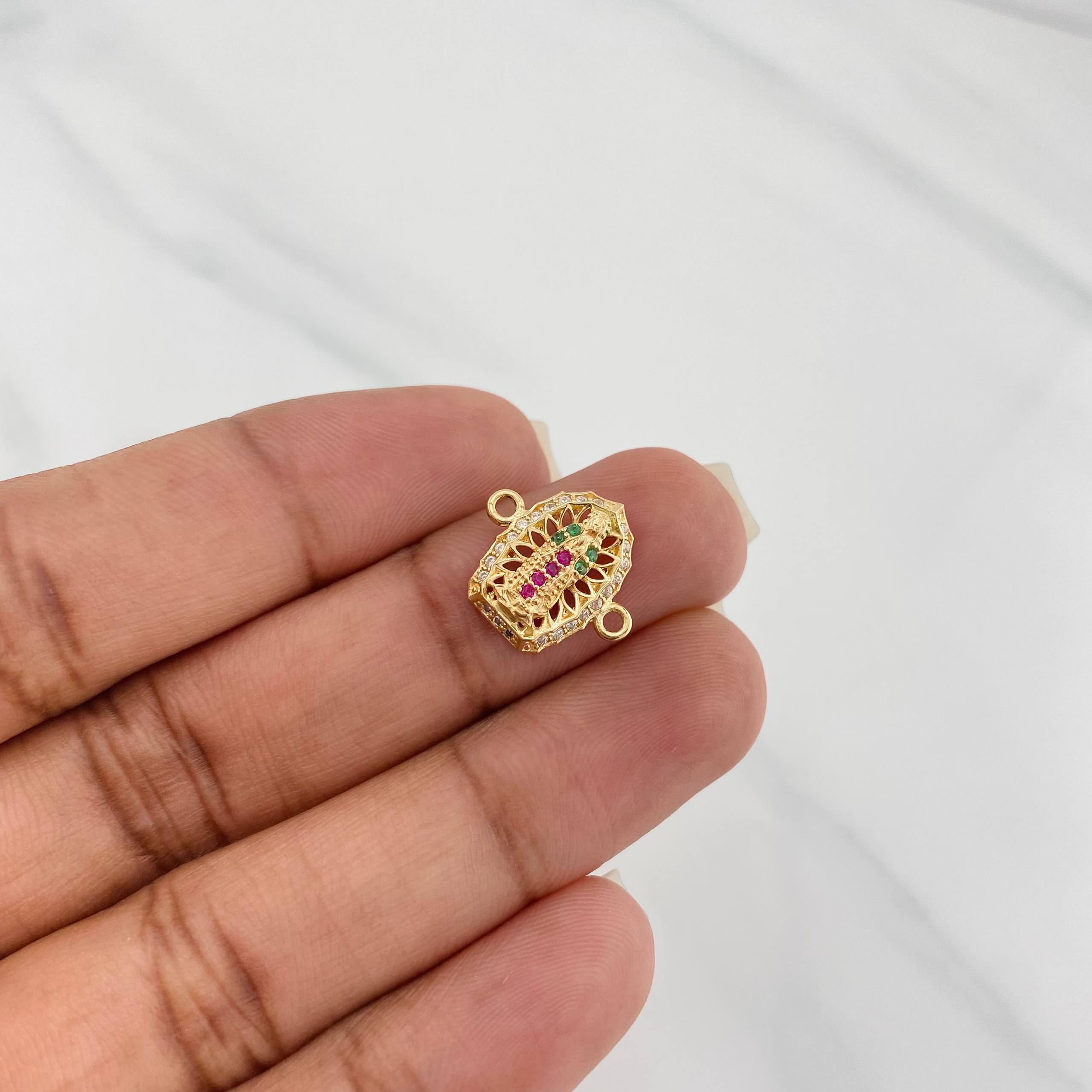 Herraje Virgen Guadalupe 1.25 g / 1.5 cm Oro Amarillo 18K