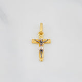 Dije Cruz Milagroso De Buga 0.95 g / 2.3 cm Tres Oros Amarillo Blanco Negro 18K