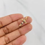 Dije Cruz Milagroso De Buga 0.95 g / 2.3 cm Tres Oros Amarillo Blanco Negro 18K