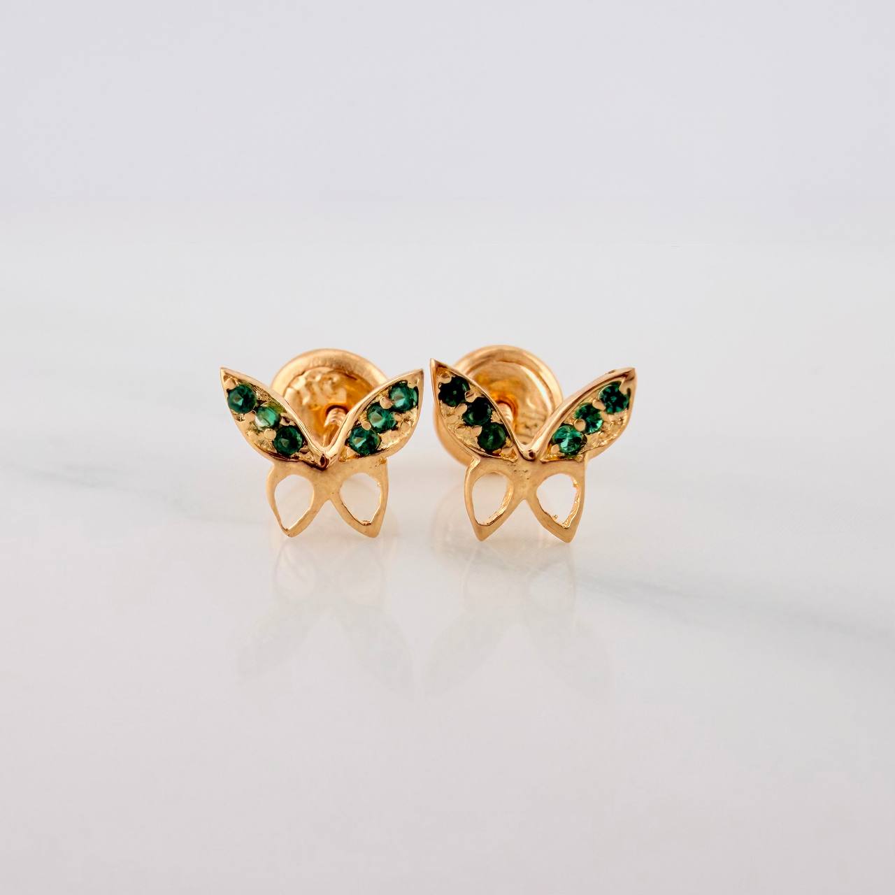 Topos Mariposa 0.65gr / 5mm Oro Amarillo 18K &