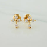 Topos Cruz Punta Destellante 0.95gr / 8mm Oro Amarillo 18K &