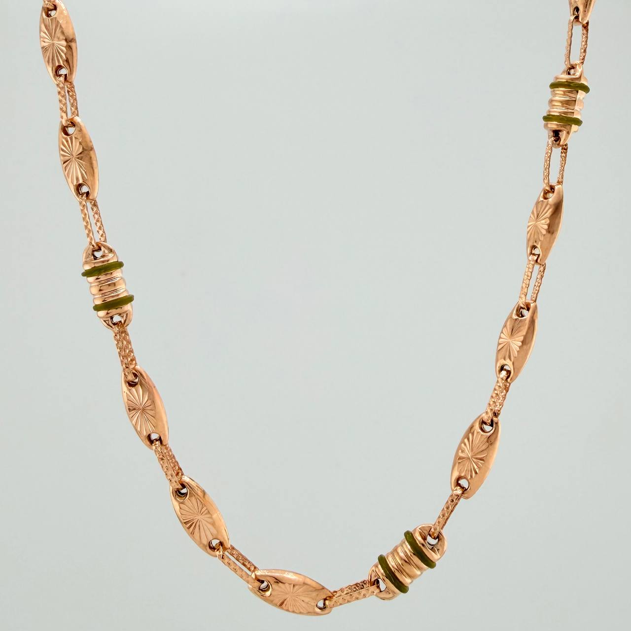 Cadena Rustico Eslabon 10.5gr / 51cm / 4.4mm Oro Rosa 18K