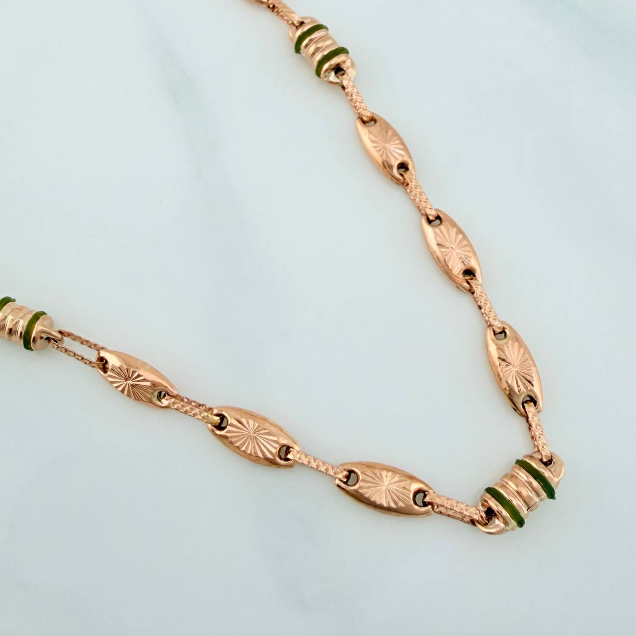 Cadena Rustico Eslabon 10.5gr / 51cm / 4.4mm Oro Rosa 18K