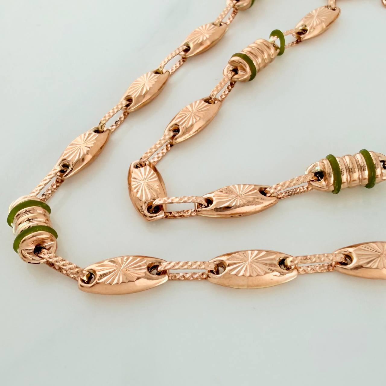 Cadena Rustico Eslabon 10.5gr / 51cm / 4.4mm Oro Rosa 18K