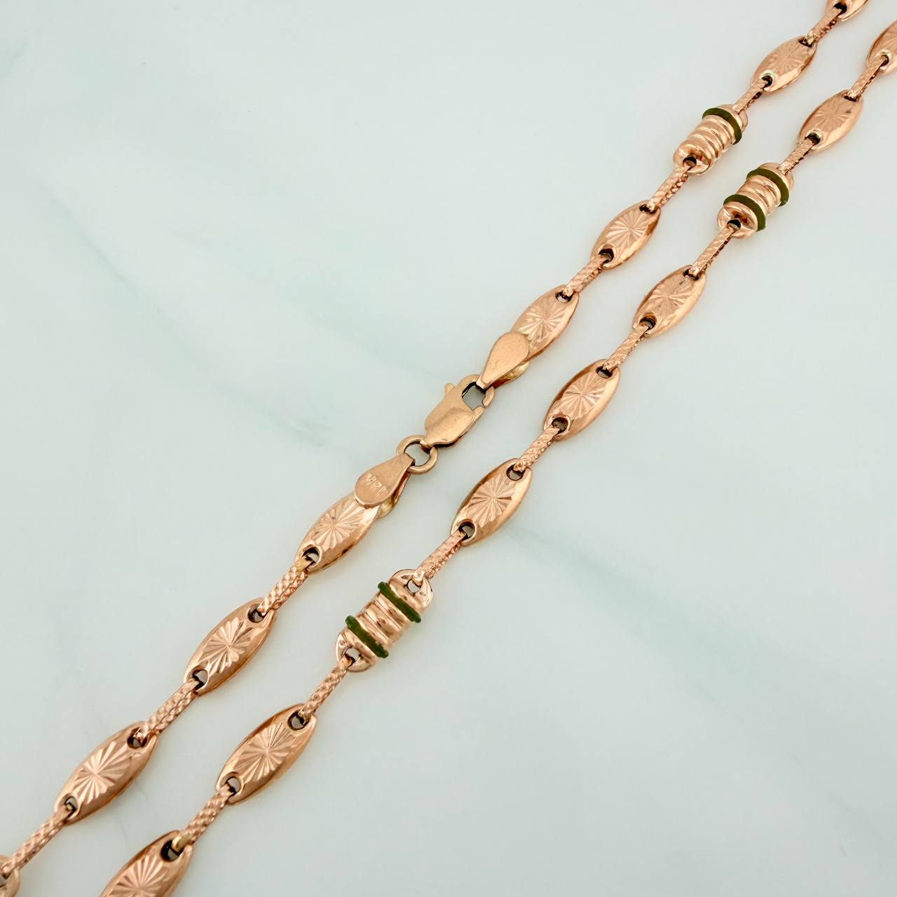 Cadena Rustico Eslabon 10.5gr / 51cm / 4.4mm Oro Rosa 18K