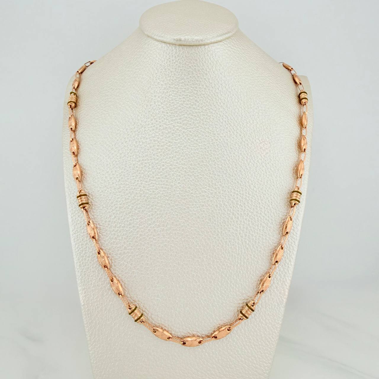 Cadena Rustico Eslabon 10.5gr / 51cm / 4.4mm Oro Rosa 18K