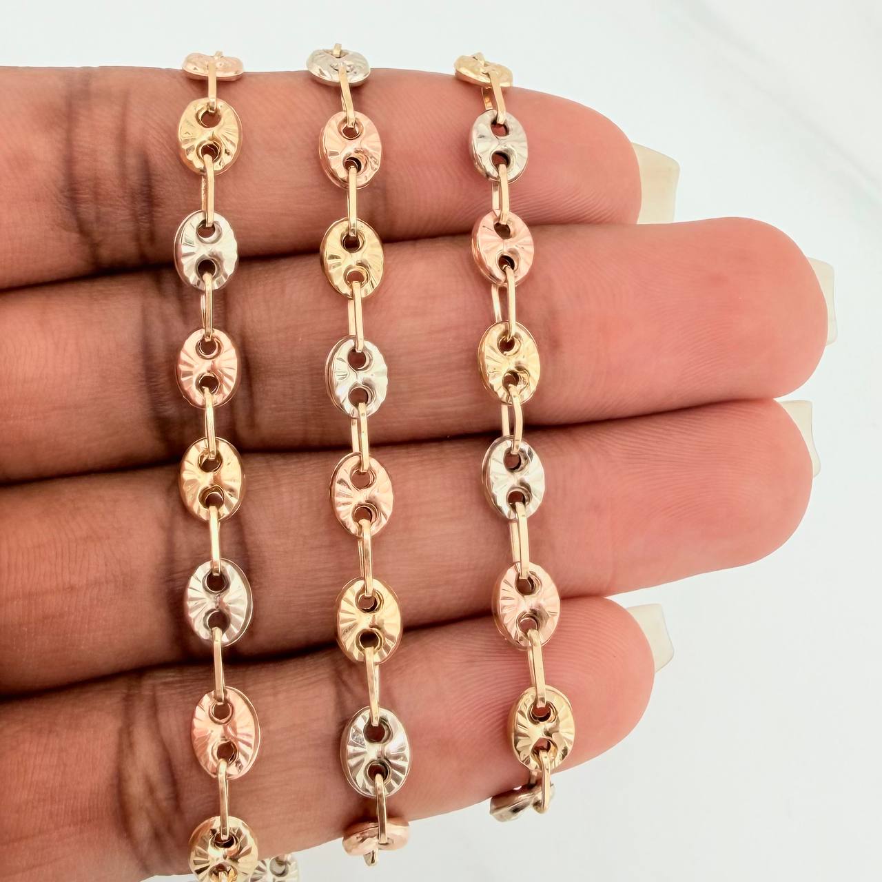 Cadena Gc 9.75 g / 46 cm / 4.8 mm Tres Oros 18K