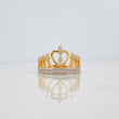 Anillo Corona Corazon 4.95 g / T6 3/4 Dos Oros Amarillo Blanco 18K