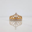 Anillo Corona Corazon 3.45 g / T6 3/4 Dos Oros Amarillo Blanco 18K