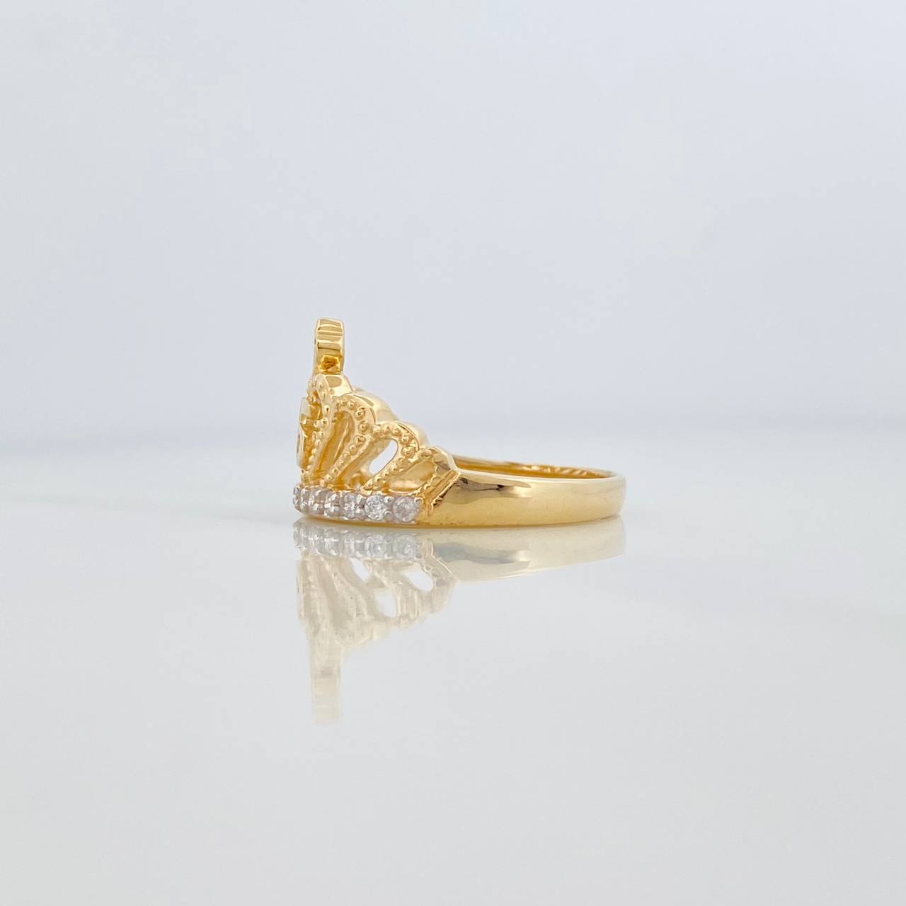 Anillo Corona Corazon 15S 3.55 g / T7 1/4 18K