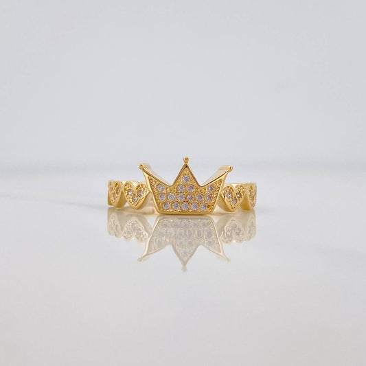 Anillo Corona Corazones 2.55 g / T7 Oro Amarillo 18K