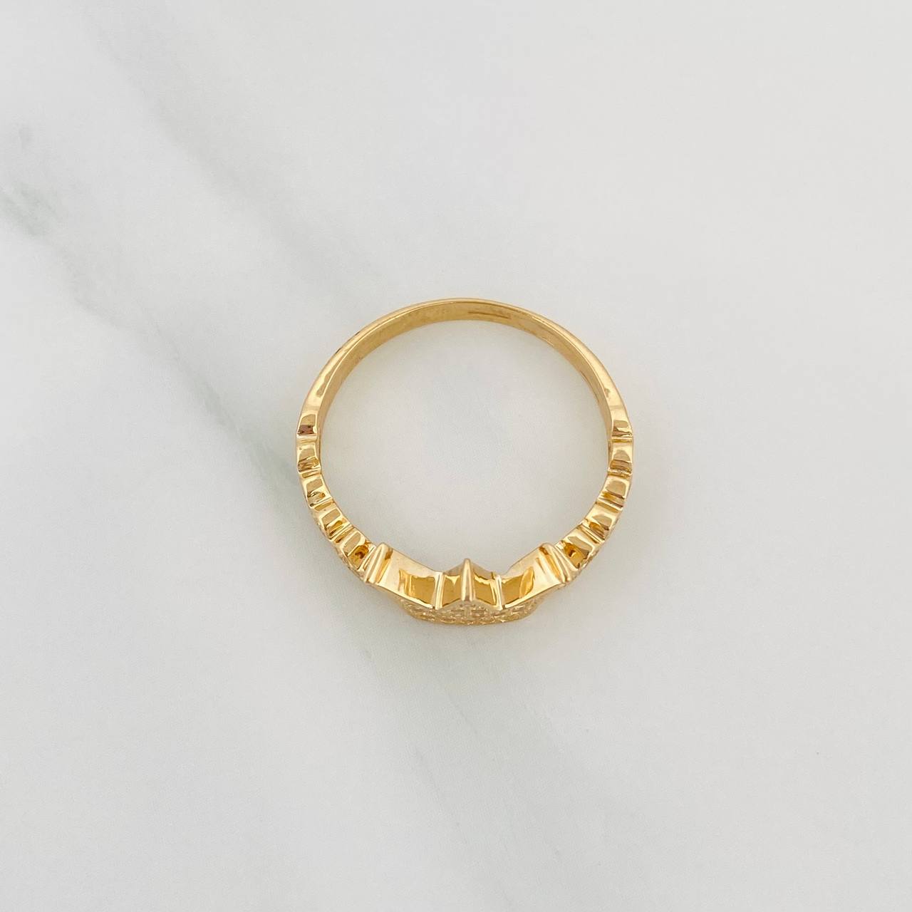 Anillo Corona Corazones 2.8g / T8 Oro Amarillo 18K