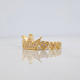 Anillo Corona Corazones 2.55 g / T7 Oro Amarillo 18K