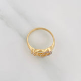 Anillo Corazon Y Estrella 15S 2.75 g / T6 Dos Oros Amarillo Blanco 18K