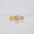 Anillo Banda Corazones 1.8g / T6 1/4 Dos Oros Amarillo Blanco 18K