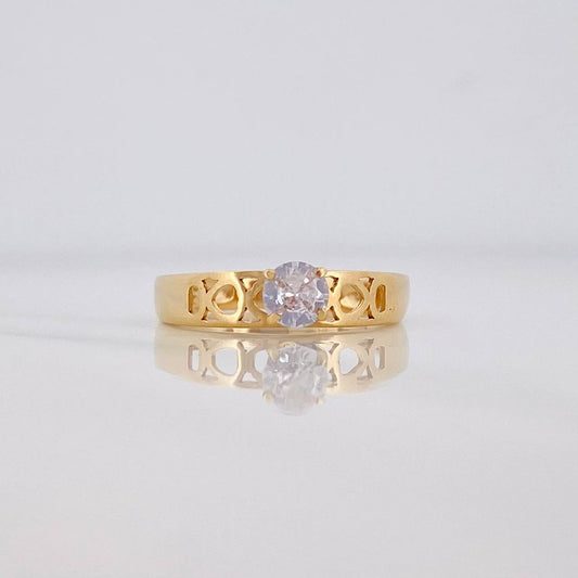 Anillo Banda Corazones 1.95 g / T6 Oro Amarillo 18K