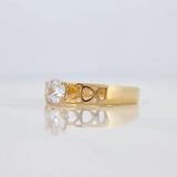 Anillo Banda Corazones 1.8g / T6 1/4 Dos Oros Amarillo Blanco 18K
