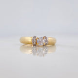 Anillo Solitario 2.6 g / T5 3/4 Dos Oros Amarillo Blanco 18K
