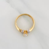 Anillo Solitario 2.6 g / T5 3/4 Dos Oros Amarillo Blanco 18K